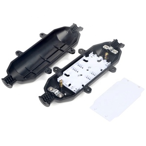 Mini Contenitore di Giunzione Aerea a 24 Fibre, 1 Ingresso 1 Porta, Scatola di Giunzione per Riparazione Cavi, Chiusura Orizzontale per Giunzione Fibra Ottica, Nero PP+F 5 - Product Image 1