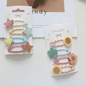 Pinzas para el Cabello con Flores y Estrellas de Dibujos Animados para Niñas, Horquillas de Plástico Hechas a Mano, Estilo Dulce, con Brillantina, Diseño de Fábrica - Product Image 6