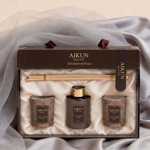 AIKUN Decorative Glass Long Lasting <b>Reed</b> <b>Diffuser</b> Fragrance Gift Set <b>for</b> Office Bathroom Wedding Home Use - Product Image 1