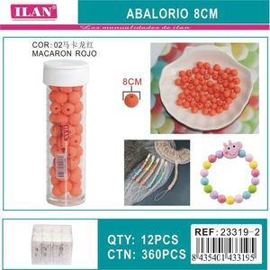 Perline Ilan Abalorio 8Cm Rosso Macaron per Creazione di Gioielli e Artigianato - Product Image 3