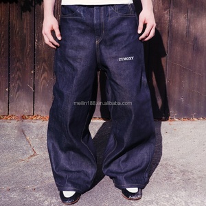 Jeans sur mesure de haute qualité, vintage, en denim brut, coupe ample, en denim selvedge 100% coton lourd - Product Image 3