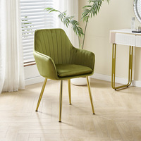 Abordable Moderne Doux Salon Salle À Manger En Tissu Fauteuils De Loisirs Pieds En Métal De Luxe