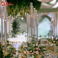 Vases en verre modernes à 10 bras, porte-bougies en cristal, centres de table de mariage, candélabres – Vente en gros