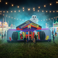 Labyrinthe gonflable d'Halloween commercial, grand tunnel gonflable à thème fantôme pour fête d'Halloween, carnaval, événement