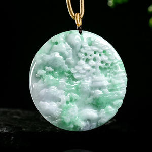 Colgante de Jade Natural de Myanmar, Marca Landscape, Estilo Chino UNISEX, Diseño Original, Regalo con Certificado de Tasación SS10 - Product Image 3