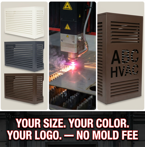 YOD HVAC, unité extérieure en aluminium thermolaqué, couverture de climatisation, imperméable, antirouille, anti-grêle, design à persiennes pour condenseur de pompe à chaleur - Product Image 3