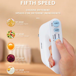Batteur électrique Dsp avec fouet et crochet pétrisseur pour la pâtisserie et la préparation de crème, 240V, blanc - Product Image 3