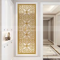 EX357 JYF Cloison Moderne en Acier Inoxydable pour Maison et Commerce, Découpée au Laser, Durable, Pliable, Thème Artistique, Multifonctionnelle, 2 Écrans 3
