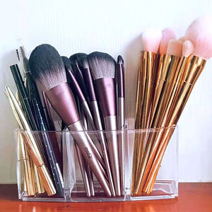Acrylic Transparent <b>Makeup</b> <b>Brush</b> Holder Desktop Storage Box With Cover For Cosmetic Organizers - Product Image 1