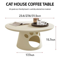 Table d'appoint intégrée pour humains et animaux, écologique, respirante, avec niche pour chat, pour salon