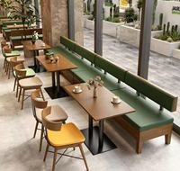 Ensemble modulaire de mobilier commercial moderne en bois massif pour restaurant, banquette lounge, cafétéria, café dessert, café et salon de thé