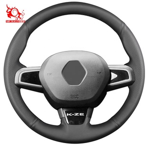 Accesorios interiores nueva llegada diseñador de cubierta de <span class=keywords><strong>volante</strong></span> de cuero genuino para <span class=keywords><strong>Renault</strong></span> City 2016 Kwid 2020 - Product Image 1