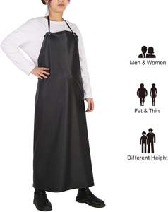 Grembiuli Unisex Pvc Plus Size nero impermeabile e resistente ai prodotti chimici Pvc grembiule per macellaio logo con Pvc resistente ai prodotti chimici grembiule - Product Image 3