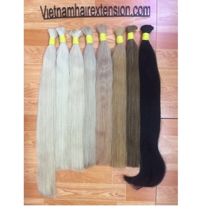 Cheveux humains en gros, mèches lisses blond cendré et gris fumé, de qualité supérieure pour tresses - Product Image 4
