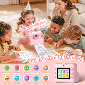 Appareil photo numérique pour enfants PC02, double objectif, WiFi, MP3, jeu, impression en un clic, enregistrement, filtre, appareil photo jouet avec lumière LED pour enfants - Product Image 3