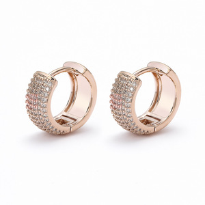 Zhenlu Jewelry Clip-on Earrings Gold <b>Silver</b> Rose Gold Micro Insert Zirconia <b>Hoop</b> Party Fashion Jewelry - Product Image 3
