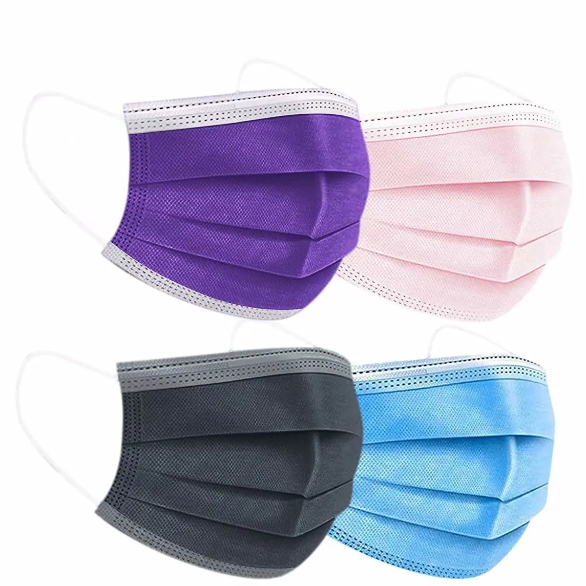 50pcs/Box Breathable Nose Mouth Cover 3 Filter Layer Earloop Disposable Face Mask Nonwoven Face Mask type iir surgical facemask