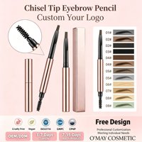 Crayon à sourcils double embout naturel et lisse, pointe biseautée, résistant à l'eau et à la transpiration, marque privée
