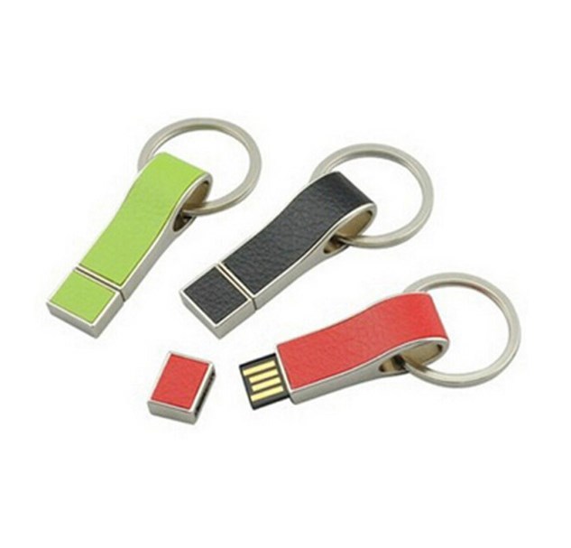 Wholesale Stock Leather USB 2.0 Flash Drive Key Chain 2GB-64GB Bulk Pack