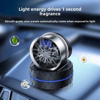 Diffuseur de parfum d'ambiance portable 2025 de luxe à évaporation naturelle, modèle moyeu de roue forgé solaire, en ABS+Métal massif, accessoires intérieurs de voiture