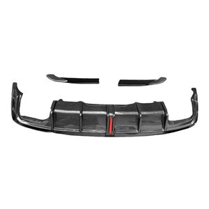 3 pièces de pare-chocs de voiture en fibre de carbone, lèvre avant, diffuseur de pare-chocs arrière avec éclairage LED, spoiler pour <span class=keywords><strong>Audi</strong></span> A4 B10 Sports 2021+ A4 Diffuser - Product Image 1