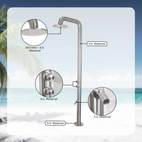Douche extérieure portable de nouvelle conception en acier inoxydable 316 pour piscine