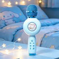 Microphone sans fil portable de dessin animé, Bluetooth, pour chanter, jouet pour enfants, microphone de karaoké