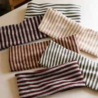 Bandeau de sport/yoga/spa antidérapant réutilisable en tricot à rayures horizontales pour unisexe, idéal pour le lavage du visage et le maquillage, option logo personnalisé