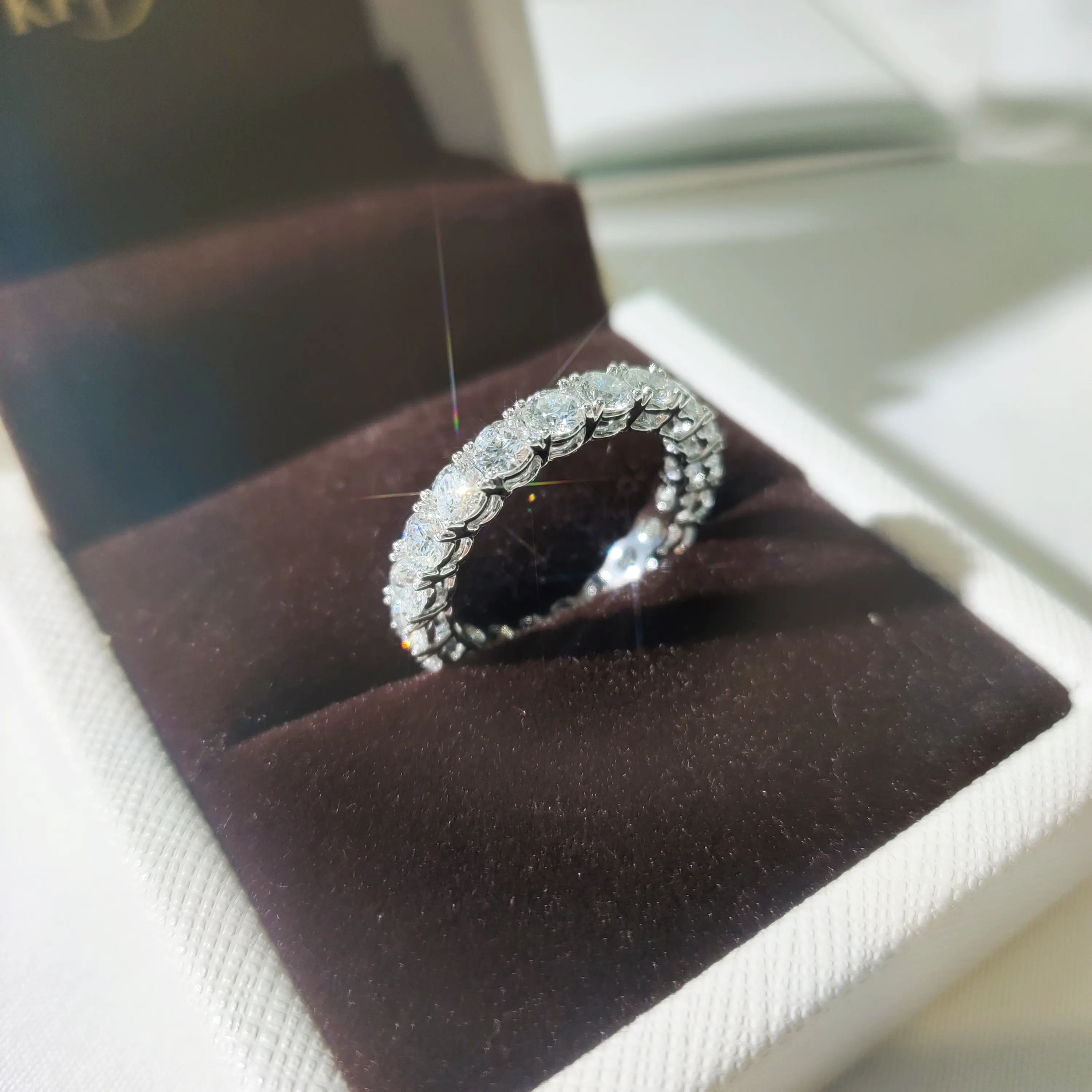 Igi gia anel de diamante certificado, tênis completo de laboratório hpht cvd anel de ouro masculino 18k branco 1 peça simples rosa anéis de noivado corte redondo