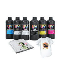 Encre UV DTF 3D FCOLOR pour broderie, CMYK, blanc, effet en relief, encre UV pour la décoration de textiles et de vêtements, imprimante UV DTF