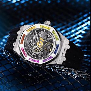 Reloj Mecánico Impermeable de Acero Inoxidable de Marca Privada Besseron, Reloj de Pulsera de Lujo con Bisel de Cristal y Forma Irregular - Product Image 1