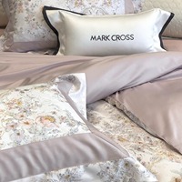 Parure de lit en coton ultra-fin brossé à motifs floraux romantiques français, draps, housses de couette, ensemble quatre pièces