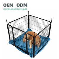 Enclos pour chien d'extérieur à 4 panneaux, en métal robuste, avec porte, pliable et portable, pour grands chiens et chiots