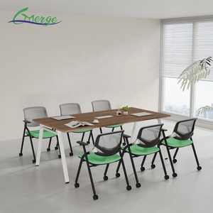 Mesa de Conferencia Moderna para Oficina con Sillas de Estructura Metálica - <span class=keywords><strong>Escritorio</strong></span> Grande para Sala de Reuniones de Uso Comercial - Product Image 1