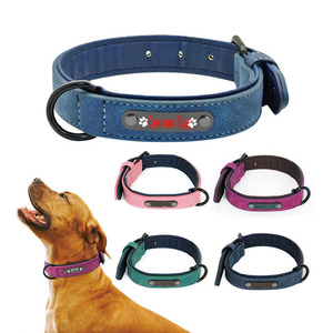 <span class=keywords><strong>Collar</strong></span> ajustable de cuero de doble capa para mascotas, <span class=keywords><strong>collar</strong></span>ín de lujo con etiquetas personalizadas, cómodo, acolchado, resistente al agua, con etiqueta de nombre - Product Image 2