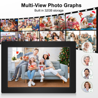 Bingkai Foto Digital Android 32GB 10.1'' Layar IPS 1280x800 WiFi Layar Sentuh Pemutaran Video Berbagi Cloud Melalui Frameo