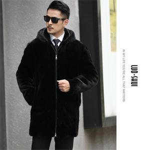 Wholesale Luxury Men Long Sleeve Mid-length Real <strong>MINK</strong> COAT Leather <strong>Mink</strong> Winter Mens Fur Coat