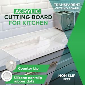 Clear <b>Acrylic</b> Non-Slip Eco-Friendly 4MM Thick Custom Shape Chopping Board Set Home Kitchen Counter Protector Restaurant Welcome - Product Image 3