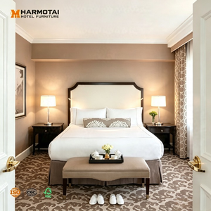 Juego de Muebles para Habitación de Hotel Moderno en San <span class=keywords><strong>Francisco</strong></span>, Cama Tapizada en Madera, Mesitas de Noche, Sillones para Apartamento - Product Image 1