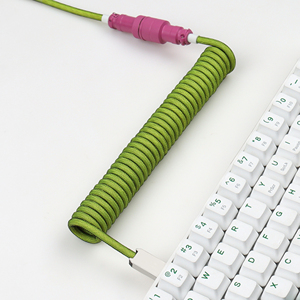 USB <span class=keywords><strong>a</strong></span> tipo <span class=keywords><strong>C</strong></span> GX16 Aviator Nylon trenzado Cable de datos en espiral Cable de teclado mecánico - Product Image 2