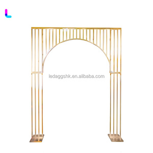LEDA Wedding Decoration Shiny Gold Wedding Arch Metal <b>Backdrop</b> <b>Stand</b> Stage Decoration for Events Decor - Product Image 3