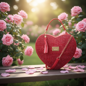 Bolso de Mano con Cristales en Forma de Corazón Rojo para Mujer, Tendencia de Moda para el Día de San Valentín - Product Image 2