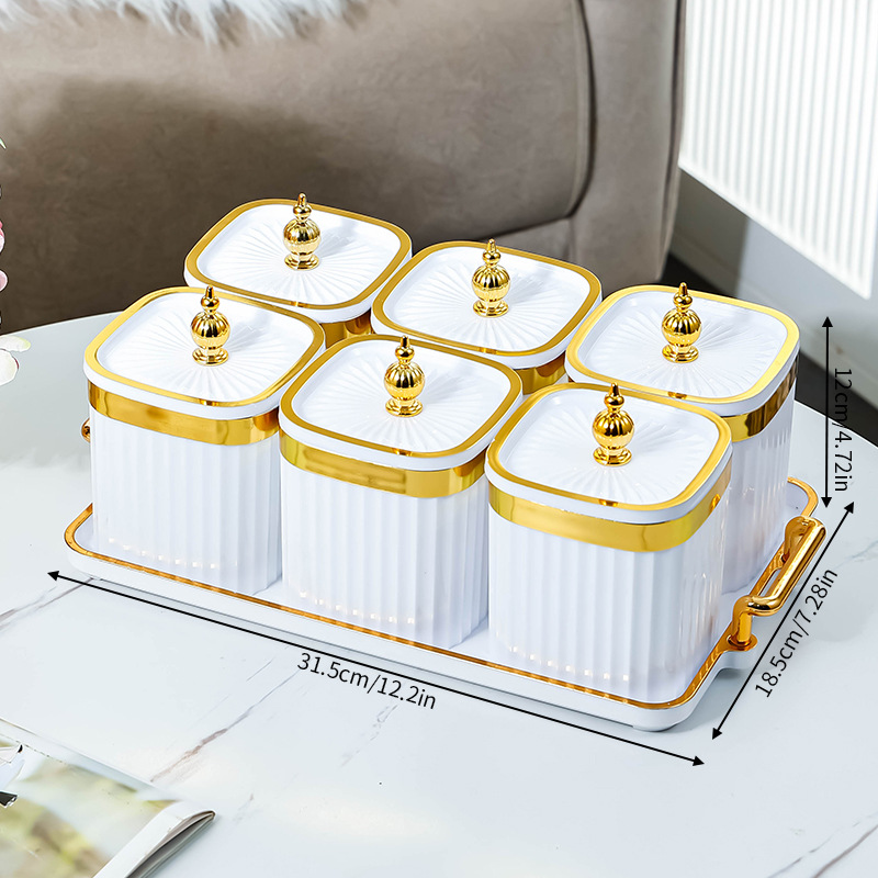 Porcelaine tour blanche perle carré pot 6 grille plateau 1 set
