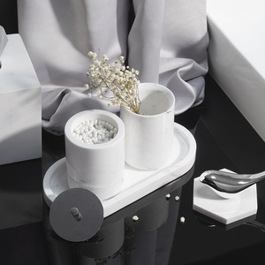 6 Combinations Different Price Jazz White Marble Nature Stone Empty Bathroom Toiletries Set Wabi Sabi <b>Amenities</b> Kit - Product Image 6