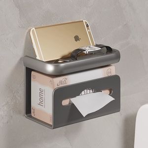 Porte-rouleau de papier toilette mural, boîte de rangement pour mouchoirs, support imperméable pour rouleau de papier, boîte à papier pour salle de bain - Product Image 5