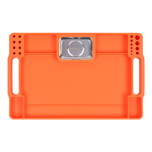 Plateau à outils en silicone avec acier inoxydable et pièces PICUS968, design pliable, compact et portable pour les voyages et le rangement. - Product Image 1