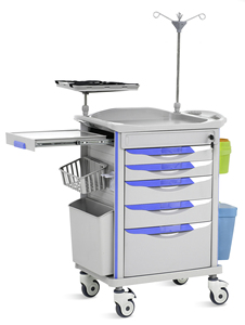 SKR054-ET77A SAIKANG Wholesale Medical Multifunction Cart Hospital Emergency <strong>Trolley</strong> with Infusion Pole - Product Image 2