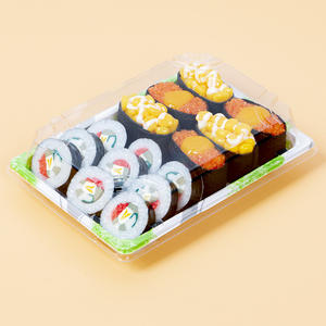 食品グレードのプラスチック製使い捨て丸寿司ボックスでランチコンテナ寿司トレイに行く - Product Image 5