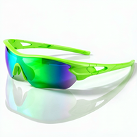 Lunettes de sport personnalisées vertes TR90 semi-cerclées légères avec protection UV400, verres polarisés photochromiques en PC pour le cyclisme et la course à pied