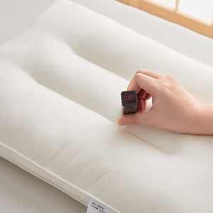 Coussin en coton et lin écologique, rectangulaire, fermeté moyenne, pour enfant et adulte, soutien cervical, usage domestique et en dortoir, blanc - Product Image 4